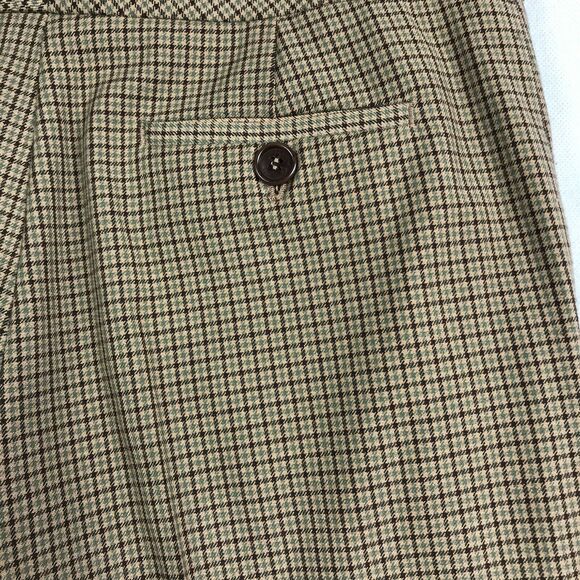 Talbots Pants Womens Sz 8P Petite Brown Plaid Signature‎ Boot Cut Stretch Dress - Picture 5 of 12